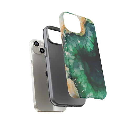 Green Geode in Watercolor - Impact Resistant Phone Case
